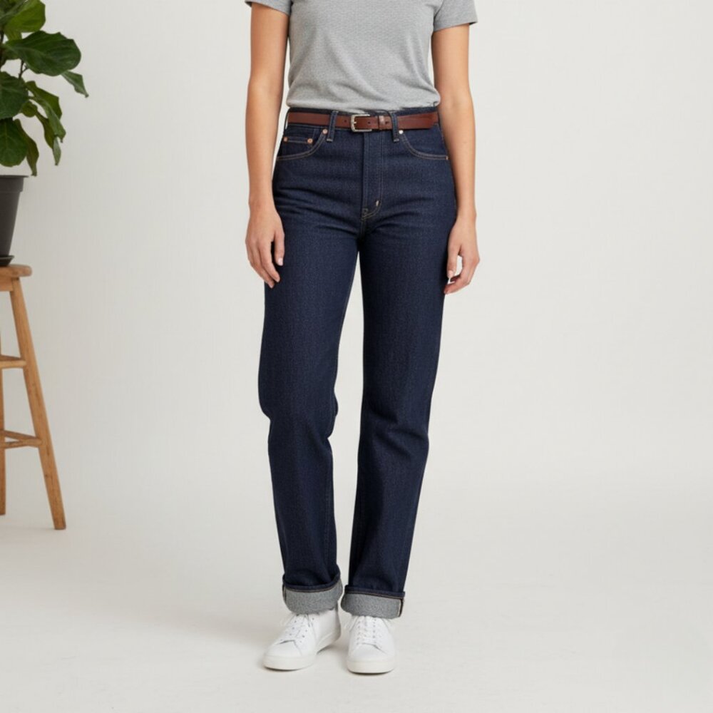 Levi’s 505 Dark Wash Straight Leg Jeans W32 L34 Original Riveted